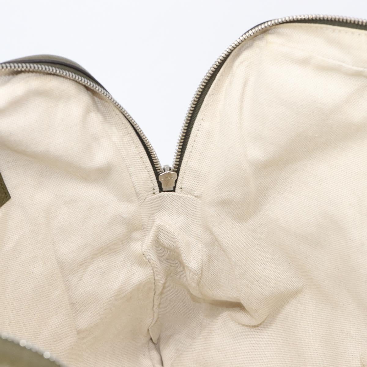 GUCCI Business Bag Leather 2way Khaki Silver 322957 Auth 203179A