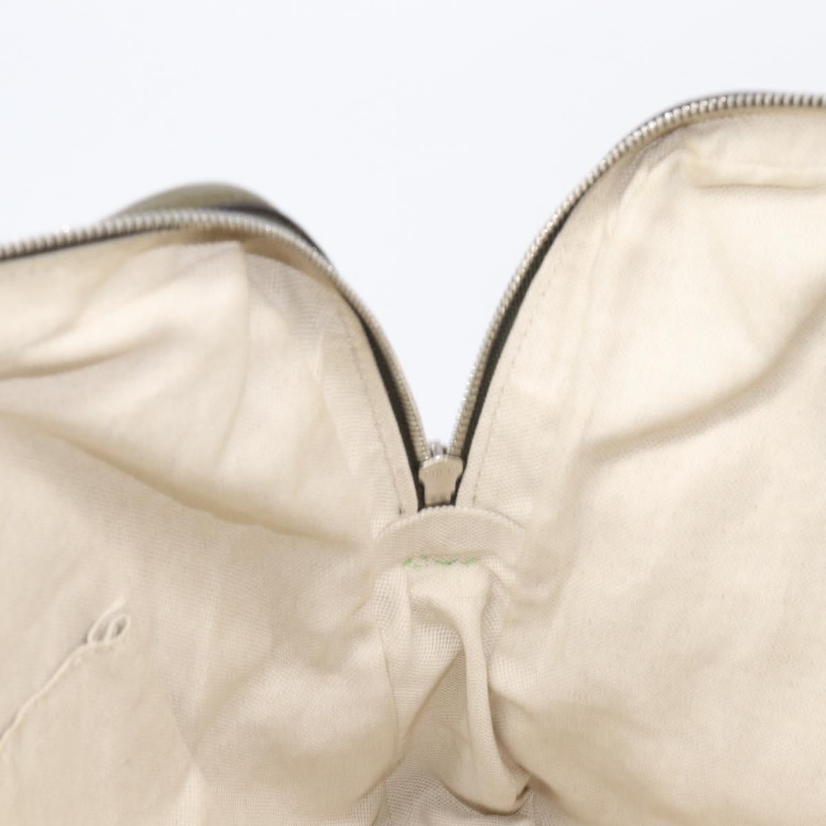 GUCCI Business Bag Leather 2way Khaki Silver 322957 Auth 203179A