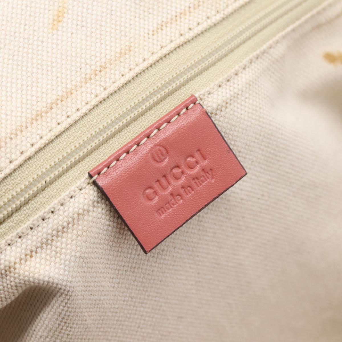 GUCCI Diamante Hand Bag Canvas 2way Beige Gold 223974 Auth 203180