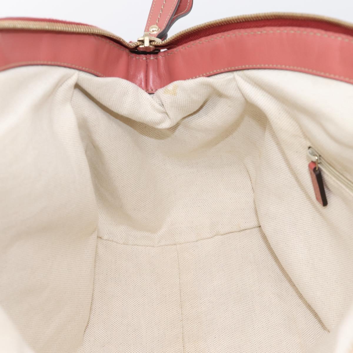 GUCCI Diamante Hand Bag Canvas 2way Beige Gold 223974 Auth 203180