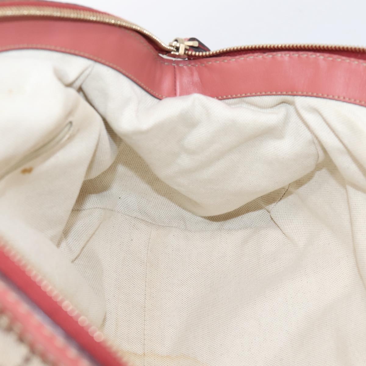 GUCCI Diamante Hand Bag Canvas 2way Beige Gold 223974 Auth 203180
