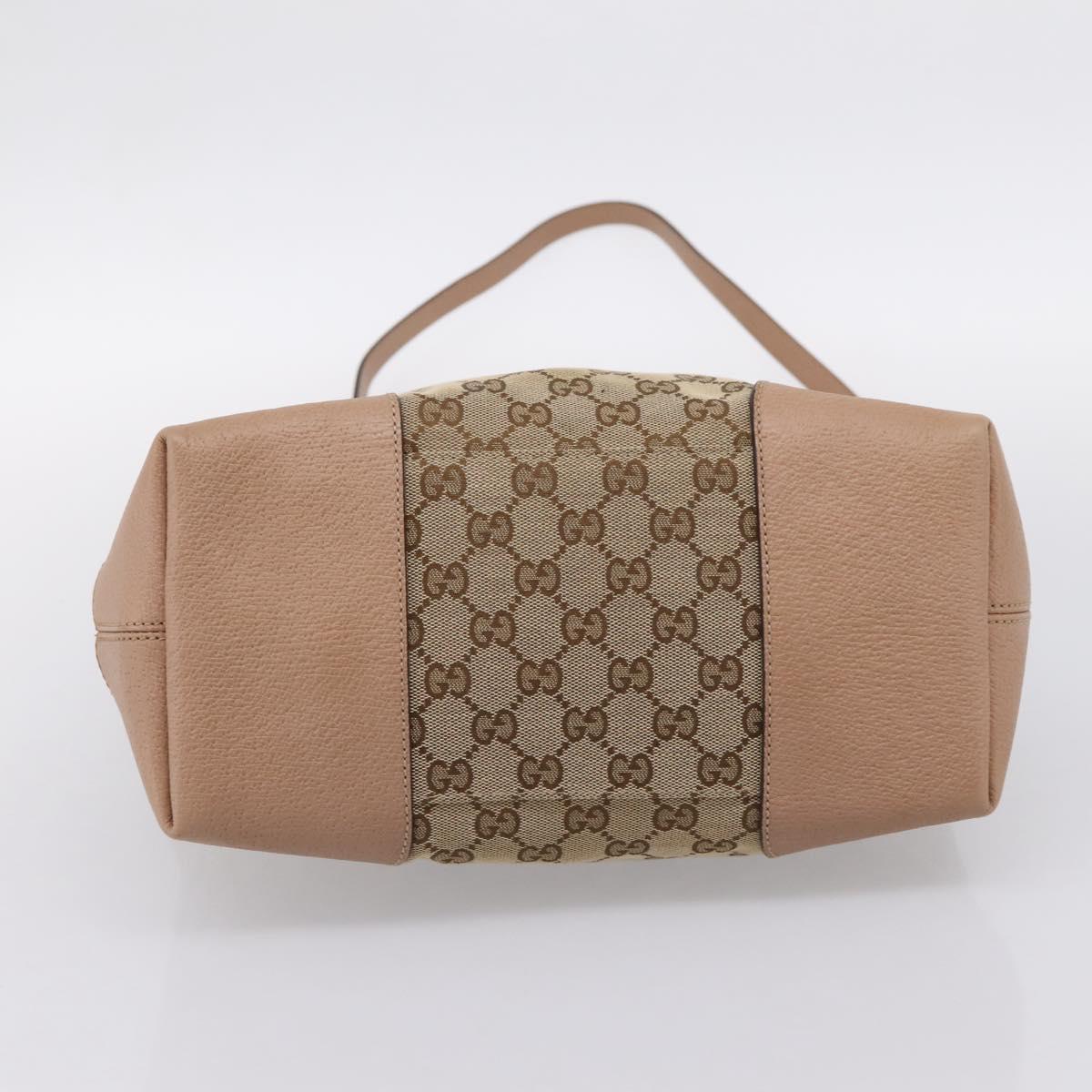 GUCCI GG Canvas Hand Bag 2way Beige Gold 353120 Auth 203182A
