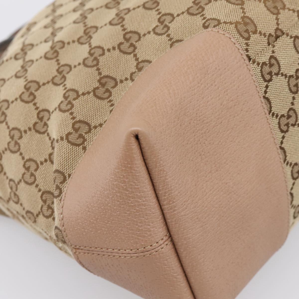 GUCCI GG Canvas Hand Bag 2way Beige Gold 353120 Auth 203182A