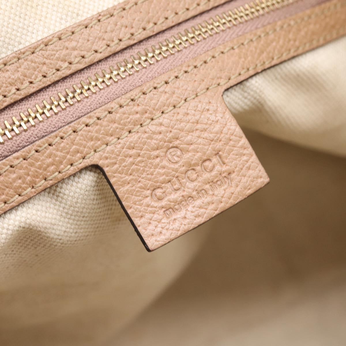 GUCCI GG Canvas Hand Bag 2way Beige Gold 353120 Auth 203182A