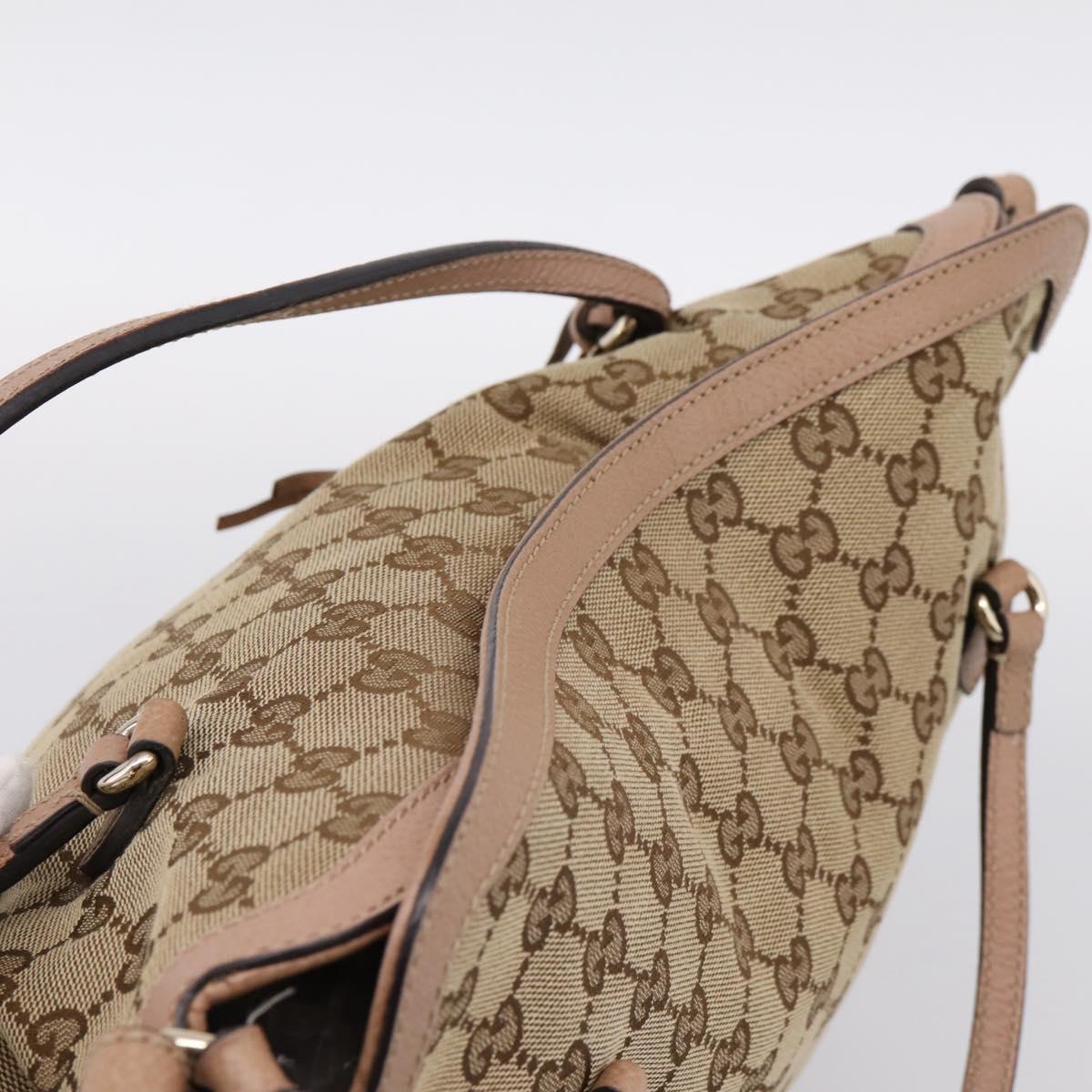 GUCCI GG Canvas Hand Bag 2way Beige Gold 353120 Auth 203182A