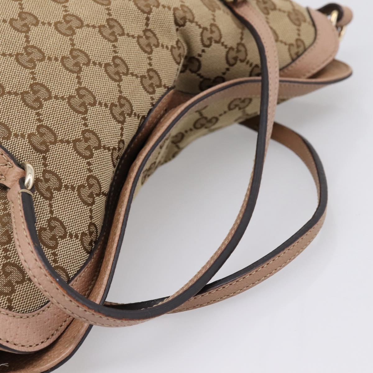 GUCCI GG Canvas Hand Bag 2way Beige Gold 353120 Auth 203182A