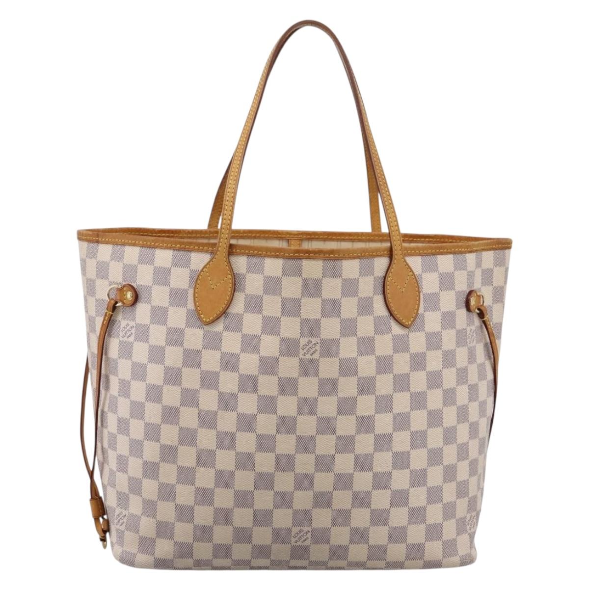 LOUIS VUITTON Damier Azur Neverfull MM Tote Bag N41605 LV Auth 203183V