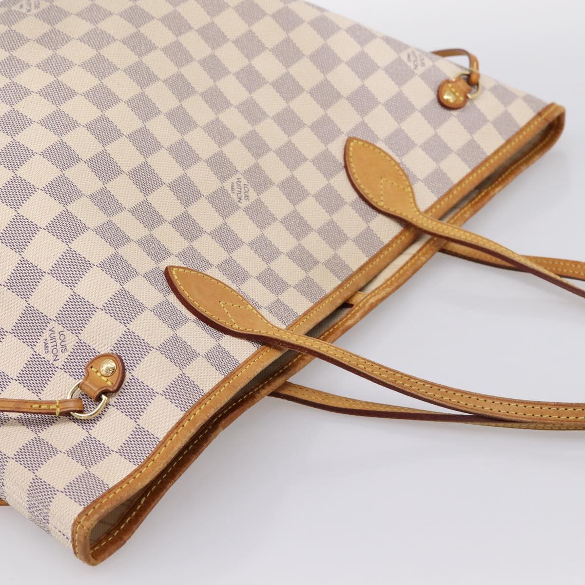 LOUIS VUITTON Damier Azur Neverfull MM Tote Bag N41605 LV Auth 203183V
