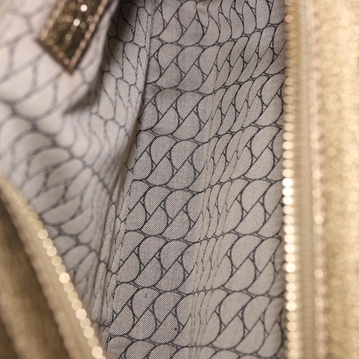 CARTIER Shoulder Bag Suede Green Gold Auth 203184V