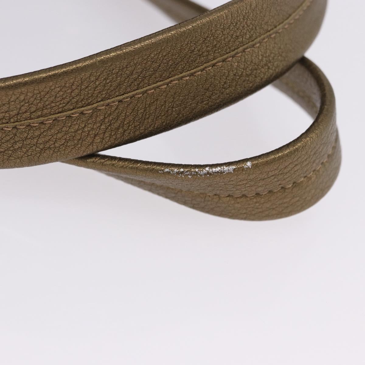 CARTIER Shoulder Bag Suede Green Gold Auth 203184V
