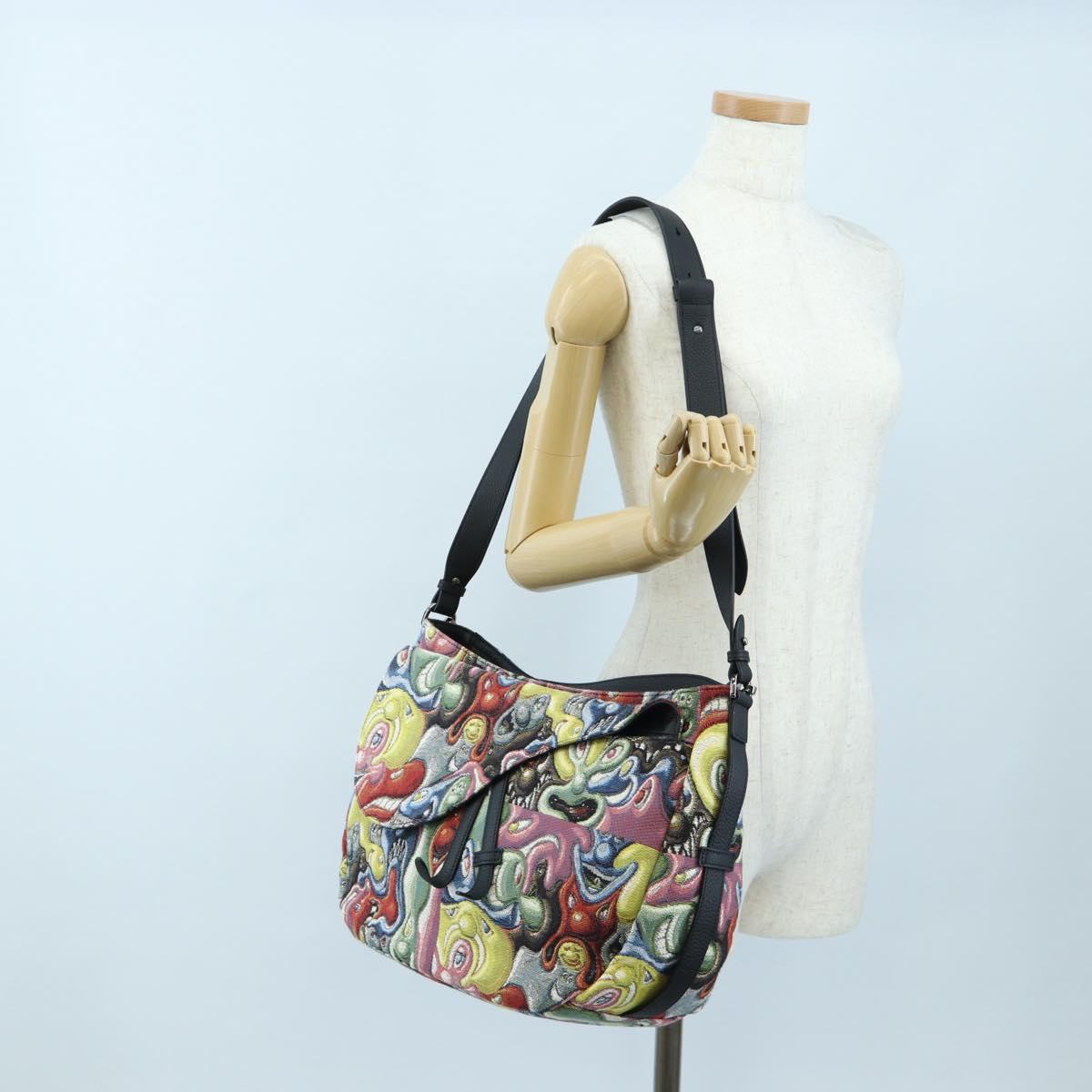 Christian Dior Saddle Bag Jacquard 2way Kenny Schaaf Multicolor Auth 203185SAM