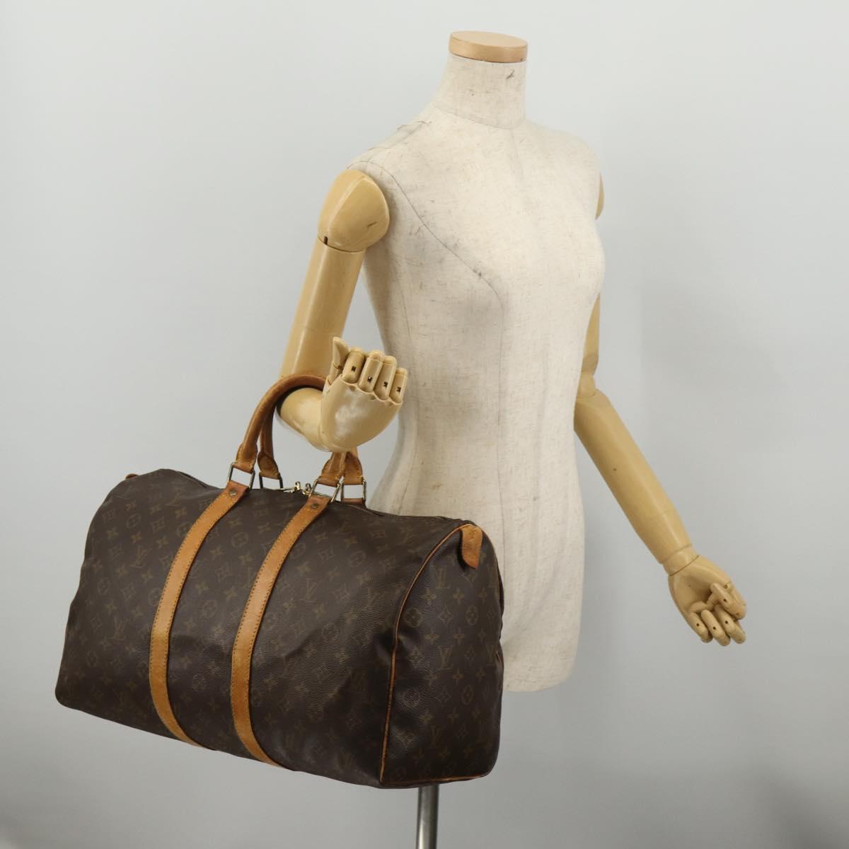LOUIS VUITTON Monogram Keepall 45 Boston Bag M41428 LV Auth 203188