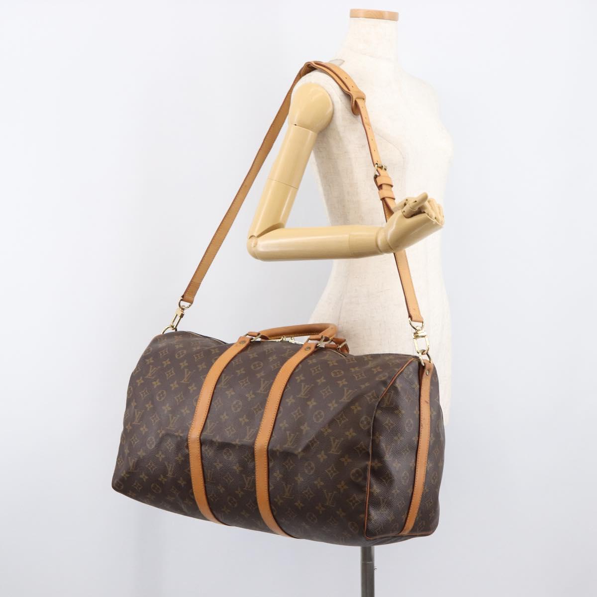 LOUIS VUITTON Monogram Keepall Bandouliere 50 Boston Bag M41416 LV Auth 203189V