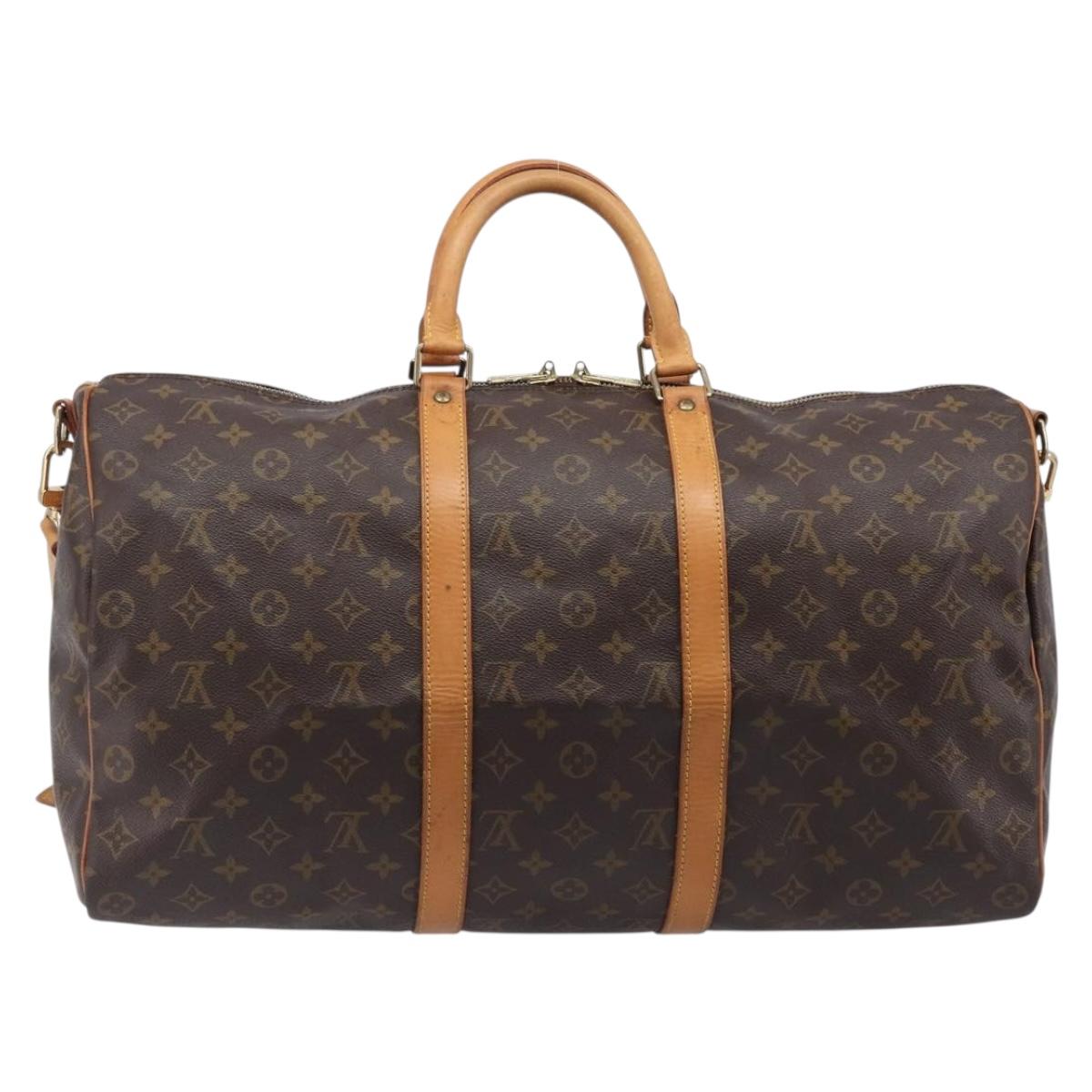 LOUIS VUITTON Monogram Keepall Bandouliere 50 Boston Bag M41416 LV Auth 203189V