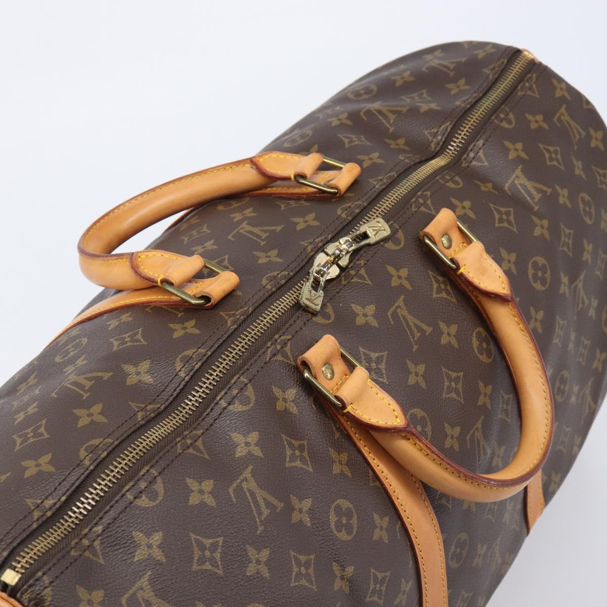 LOUIS VUITTON Monogram Keepall 55 Boston Bag M41424 LV Auth 203190V