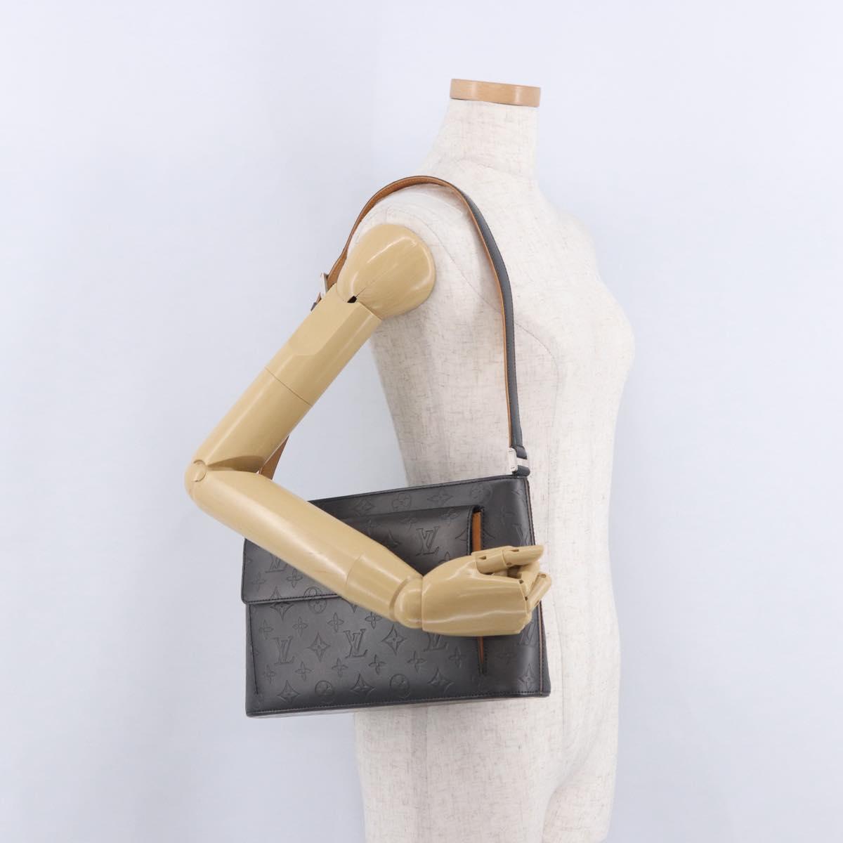 LOUIS VUITTON Monogram Mat Alston Shoulder Bag Gray M55122 LV Auth 203193V