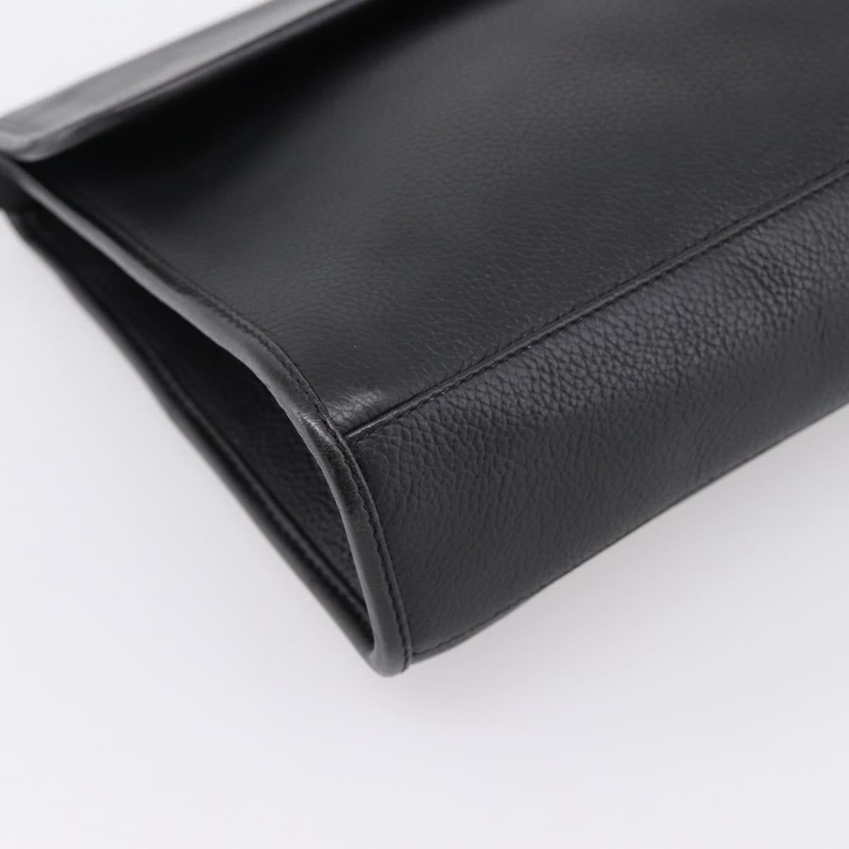 GUCCI Shoulder Bag Leather Black Gold 004 86 0222 Auth 203197A