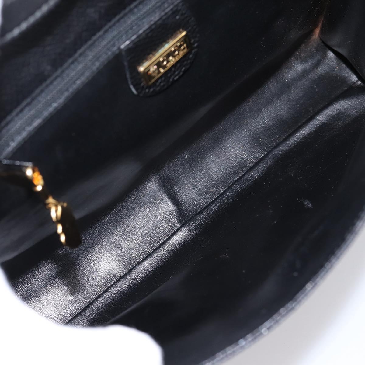 GUCCI Shoulder Bag Leather Black Gold 004 86 0222 Auth 203197A