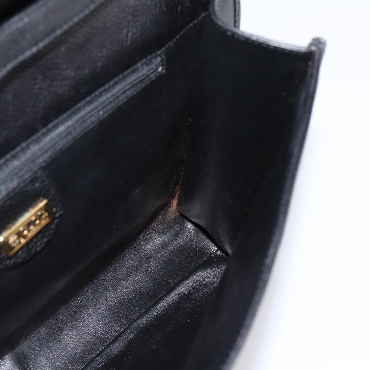 GUCCI Shoulder Bag Leather Black Gold 004 86 0222 Auth 203197A