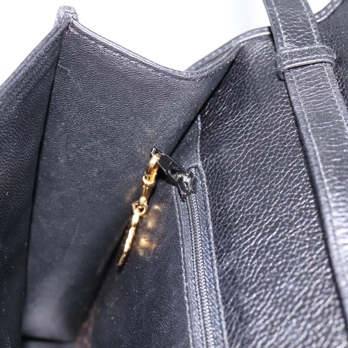 GUCCI Shoulder Bag Leather Black Gold 004 86 0222 Auth 203197A
