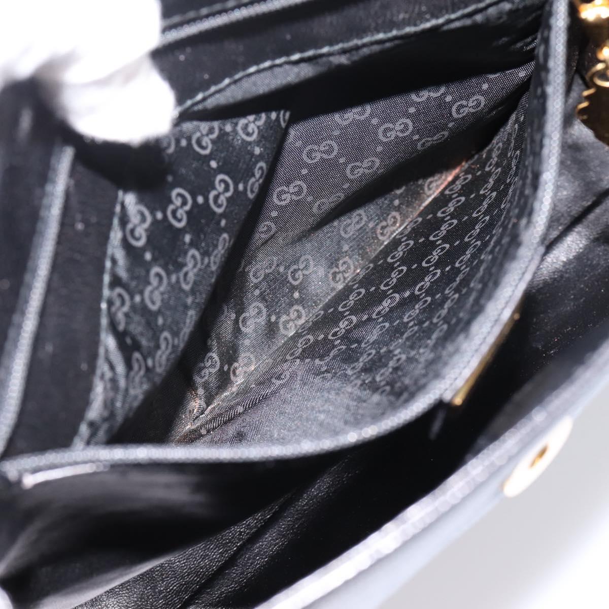 GUCCI Shoulder Bag Leather Black Gold 004 86 0222 Auth 203197A