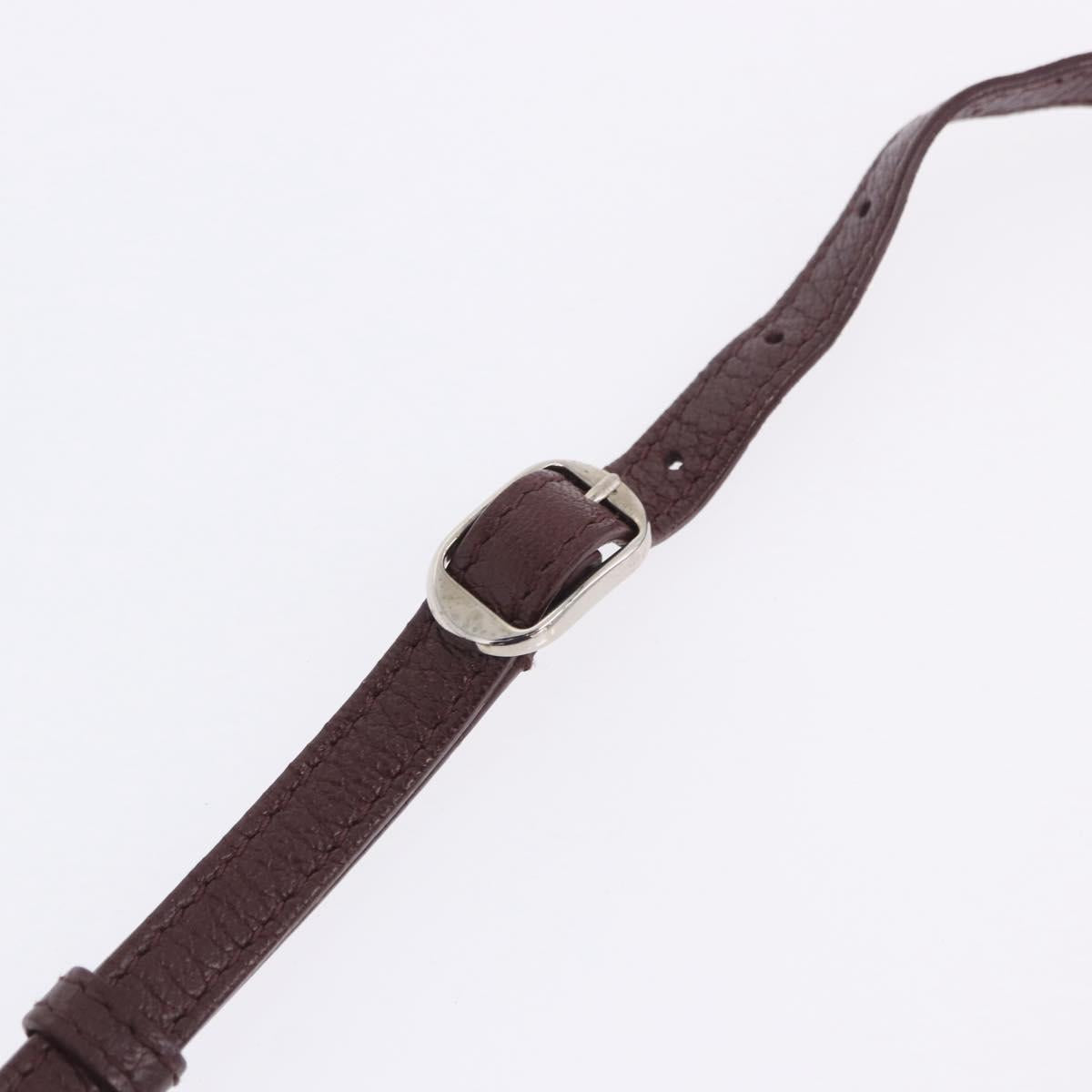 BALENCIAGA Giant Hip Shoulder Bag Leather Bordeaux Silver 390164 Auth 203199V