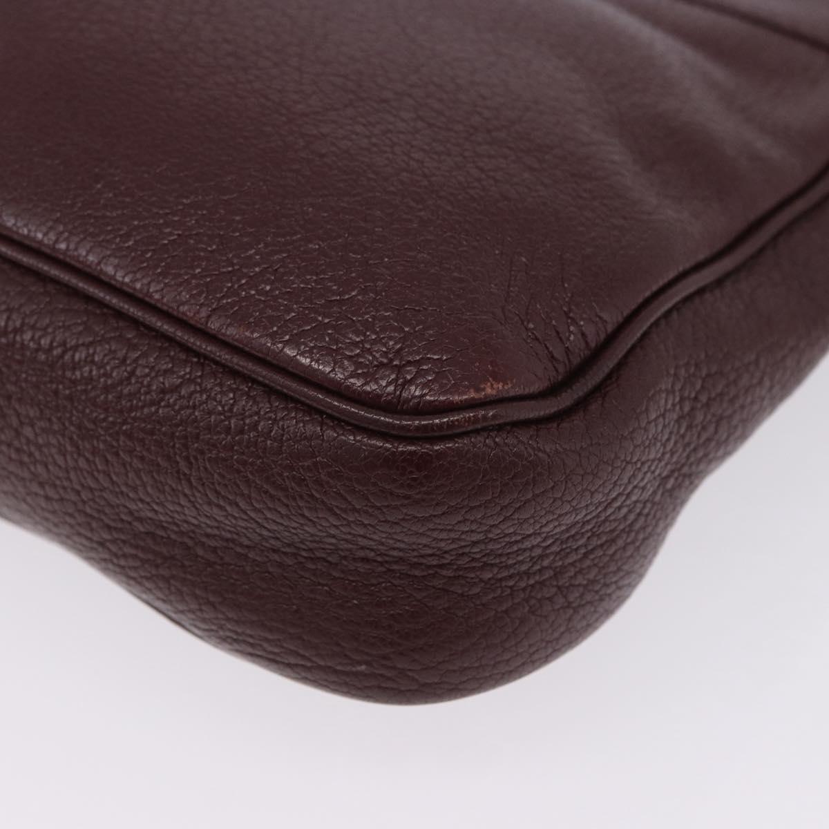 BALENCIAGA Giant Hip Shoulder Bag Leather Bordeaux Silver 390164 Auth 203199V