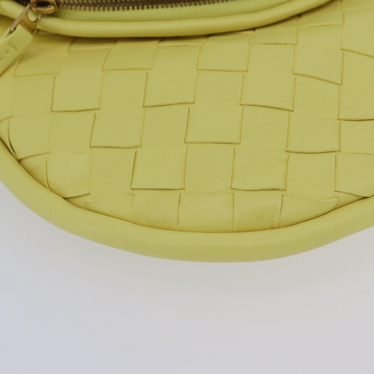 BOTTEGA VENETA INTRECCIATO Shoulder Bag Leather Yellow Gold Auth 203203V