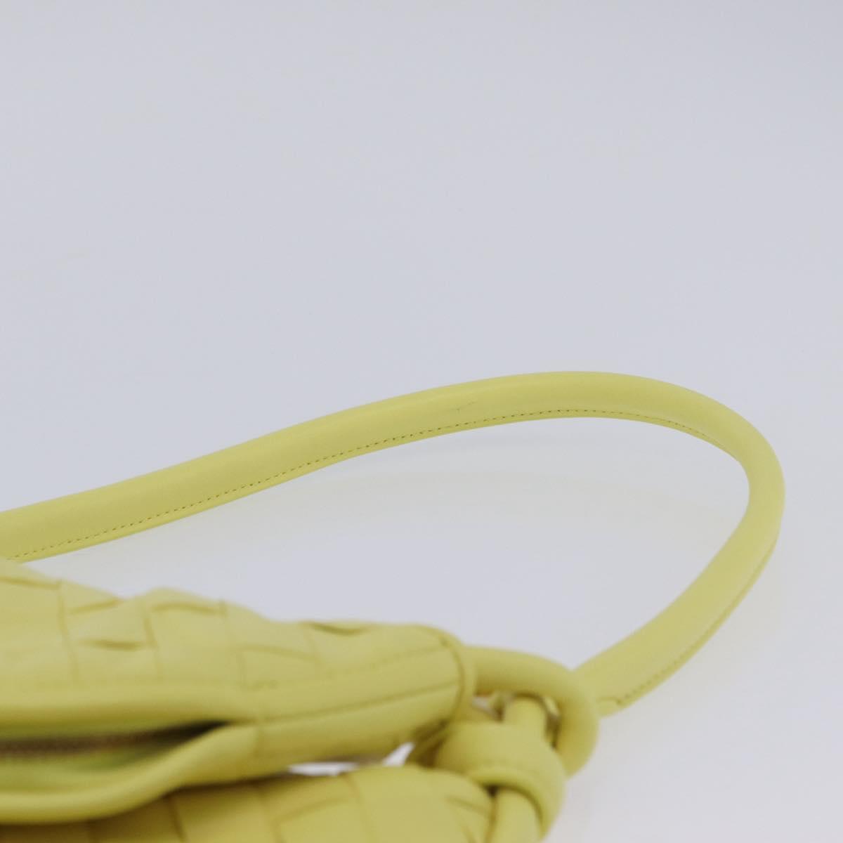 BOTTEGA VENETA INTRECCIATO Shoulder Bag Leather Yellow Gold Auth 203203V