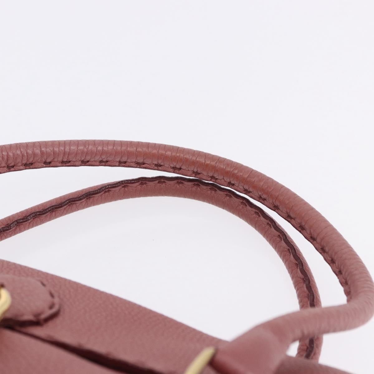 FENDI Celeria Tote Bag Leather Pink Gold Auth 203204