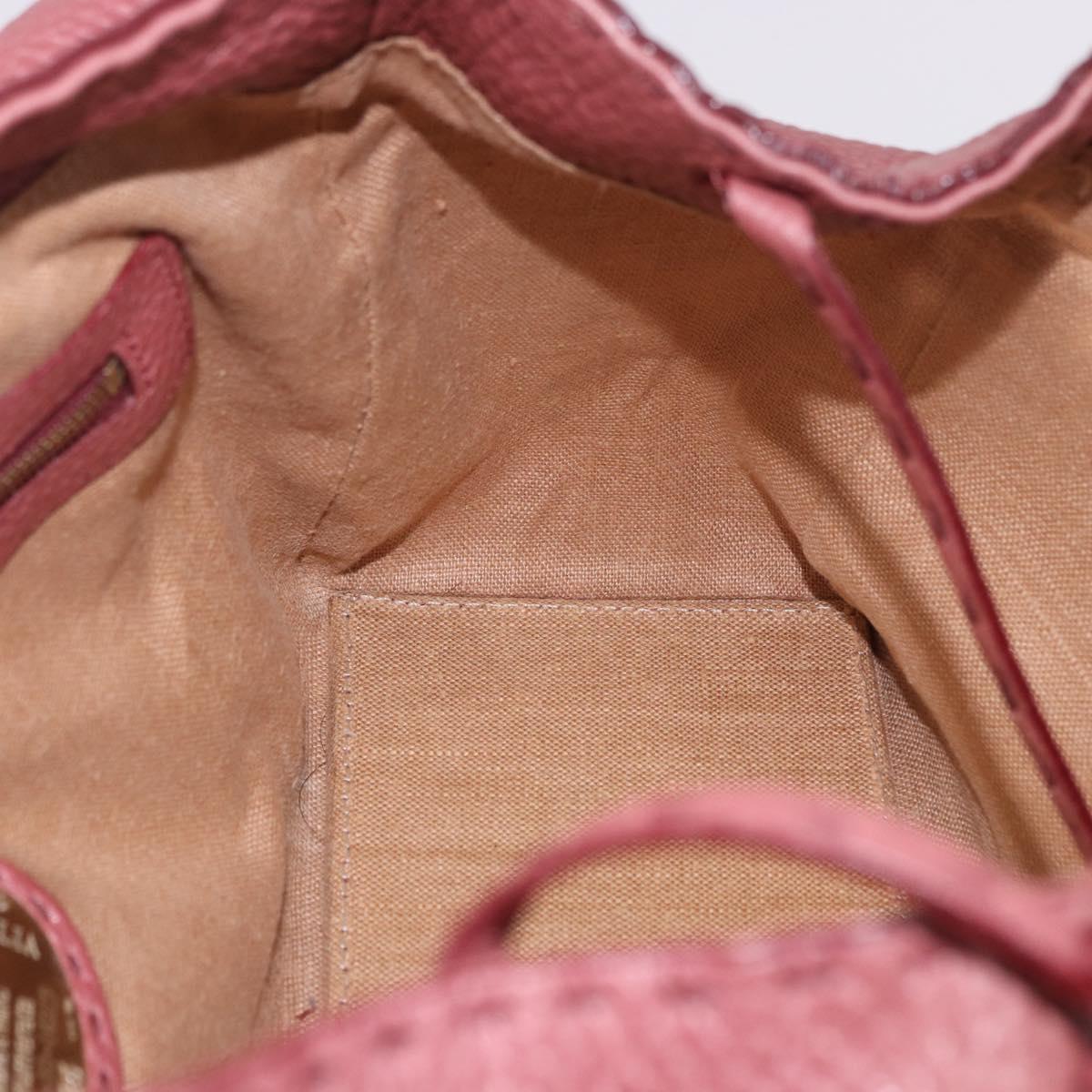 FENDI Celeria Tote Bag Leather Pink Gold Auth 203204