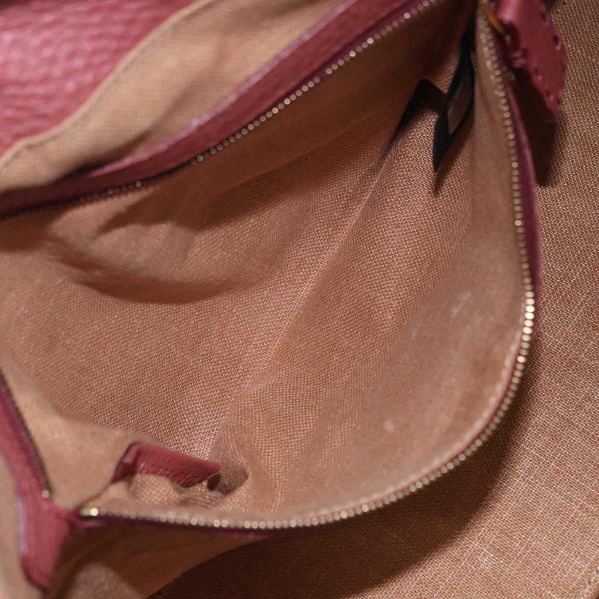 FENDI Celeria Tote Bag Leather Pink Gold Auth 203204