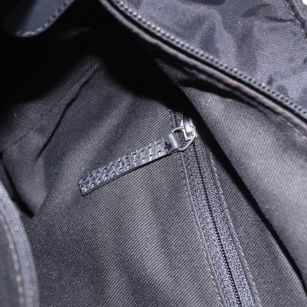 CHANEL Paris New York Line Matelasse Tote Bag Nylon Black Silver CC Auth 203206A