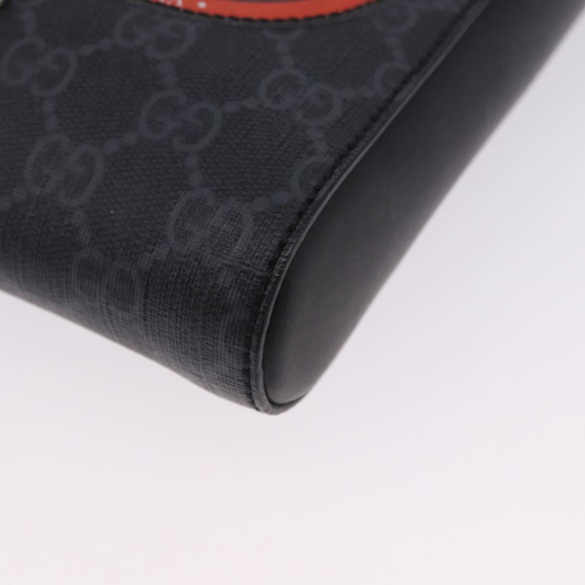 GUCCI GG Supreme Sherry Line Shoulder Bag PVC Black Silver 547751 Auth 203212M