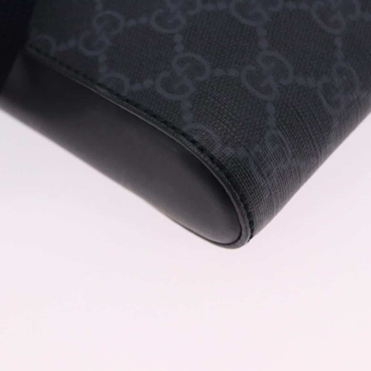 GUCCI GG Supreme Sherry Line Shoulder Bag PVC Black Silver 547751 Auth 203212M