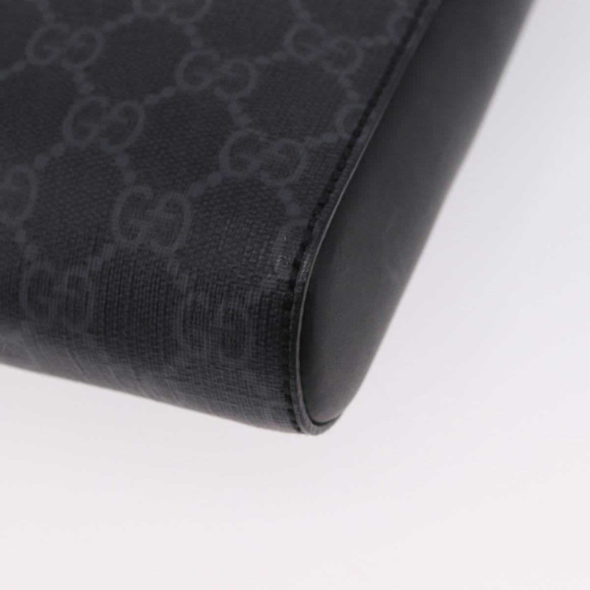GUCCI GG Supreme Sherry Line Shoulder Bag PVC Black Silver 547751 Auth 203212M
