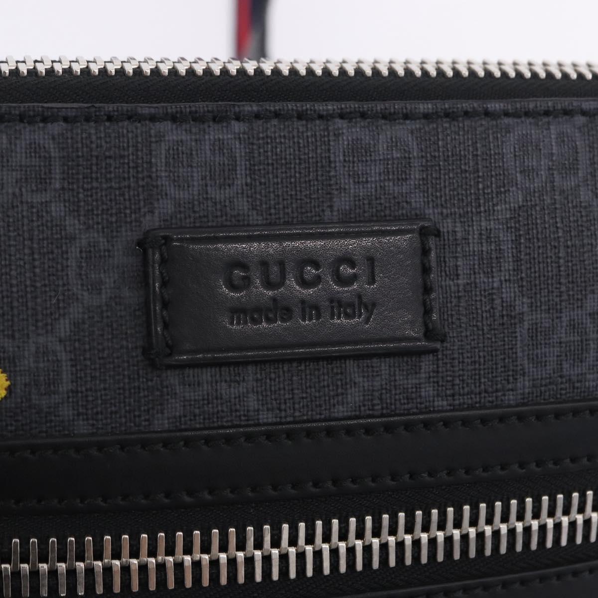 GUCCI GG Supreme Sherry Line Shoulder Bag PVC Black Silver 547751 Auth 203212M