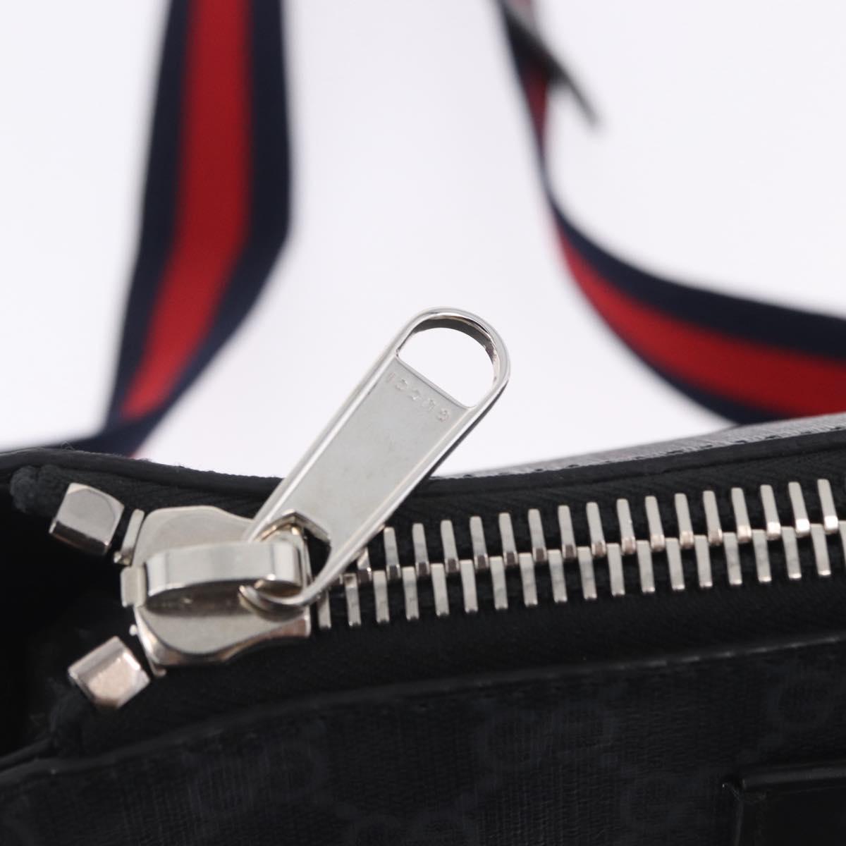 GUCCI GG Supreme Sherry Line Shoulder Bag PVC Black Silver 547751 Auth 203212M