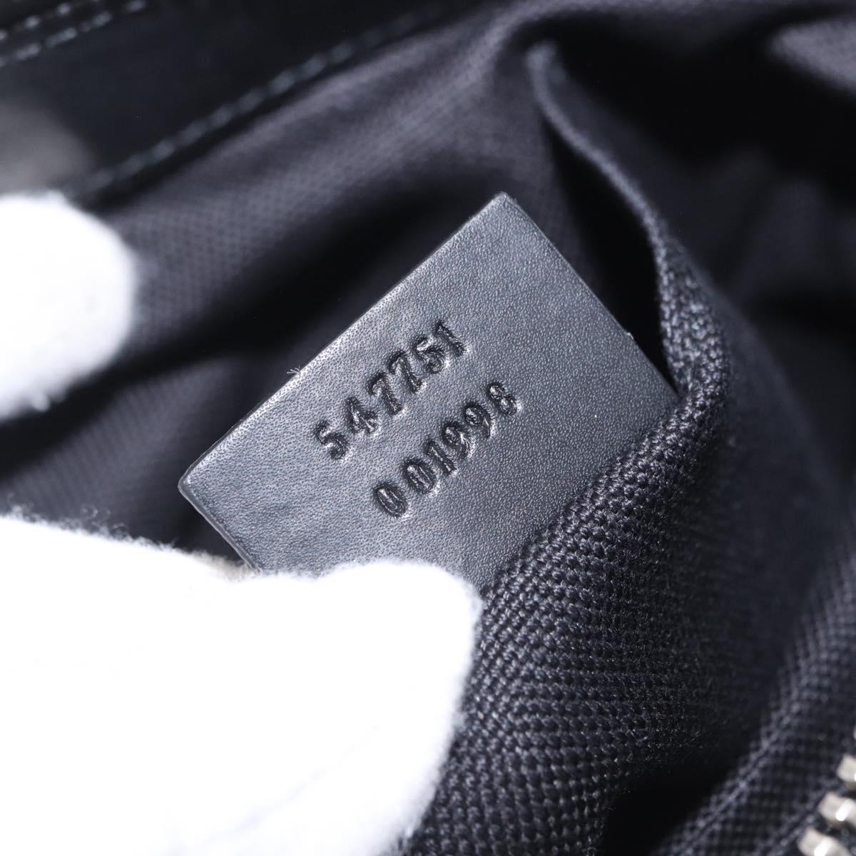 GUCCI GG Supreme Sherry Line Shoulder Bag PVC Black Silver 547751 Auth 203212M