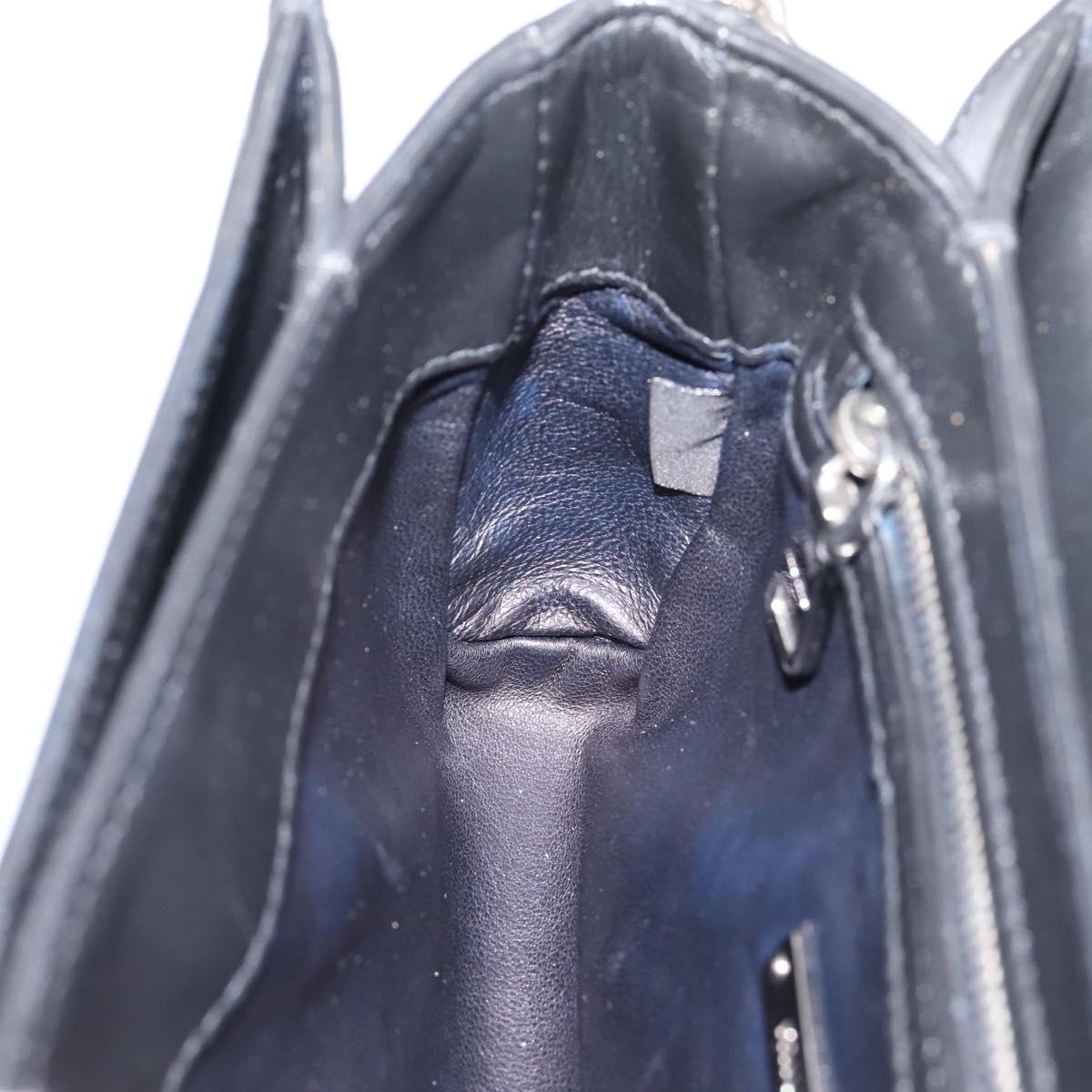 Miu Miu Matelasse Chain Shoulder Bag Leather Black Silver Auth 203216V