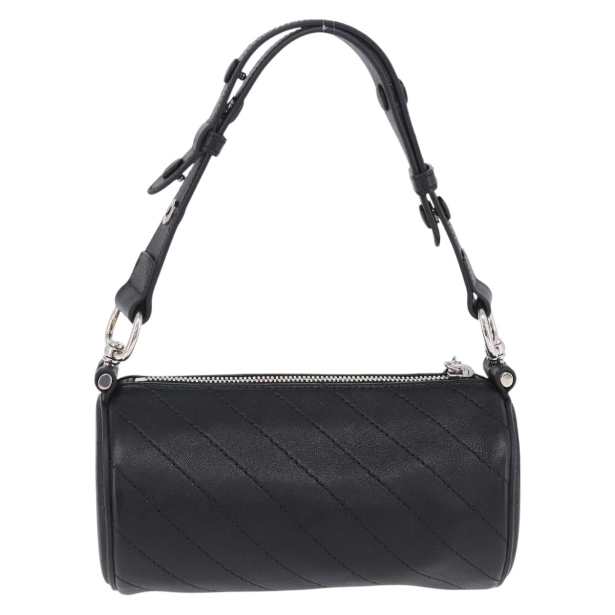 GUCCI Shoulder Bag Leather Black Silver 760170 Auth 203217V