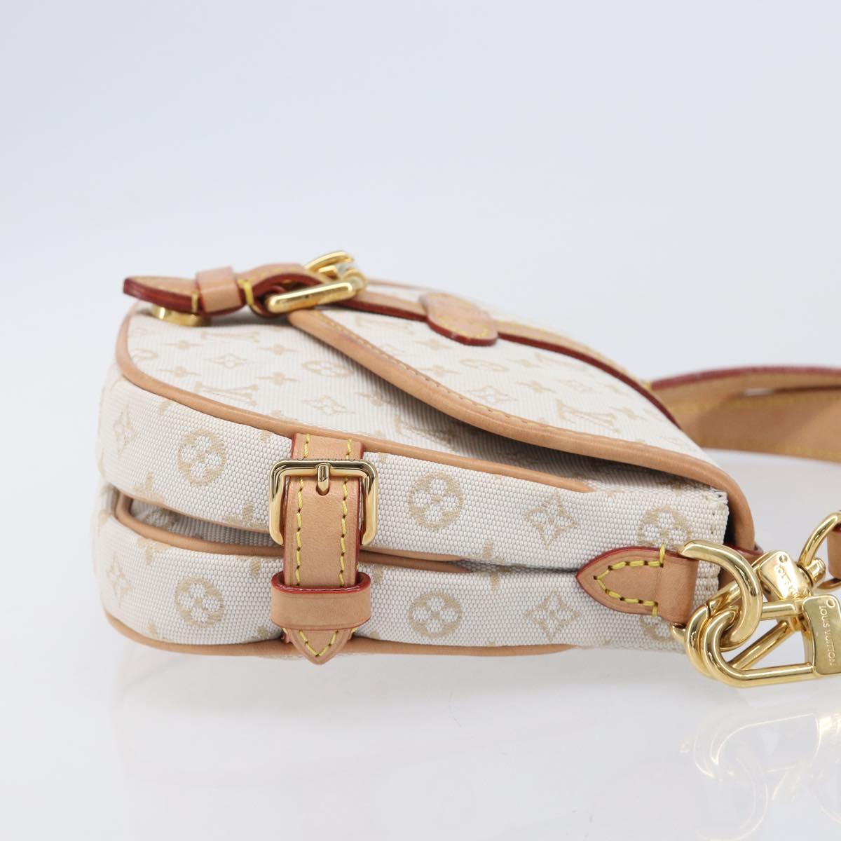 LOUIS VUITTON Monogram Mini Lin Saumur BB Bag White M12327 LV Auth 203218V