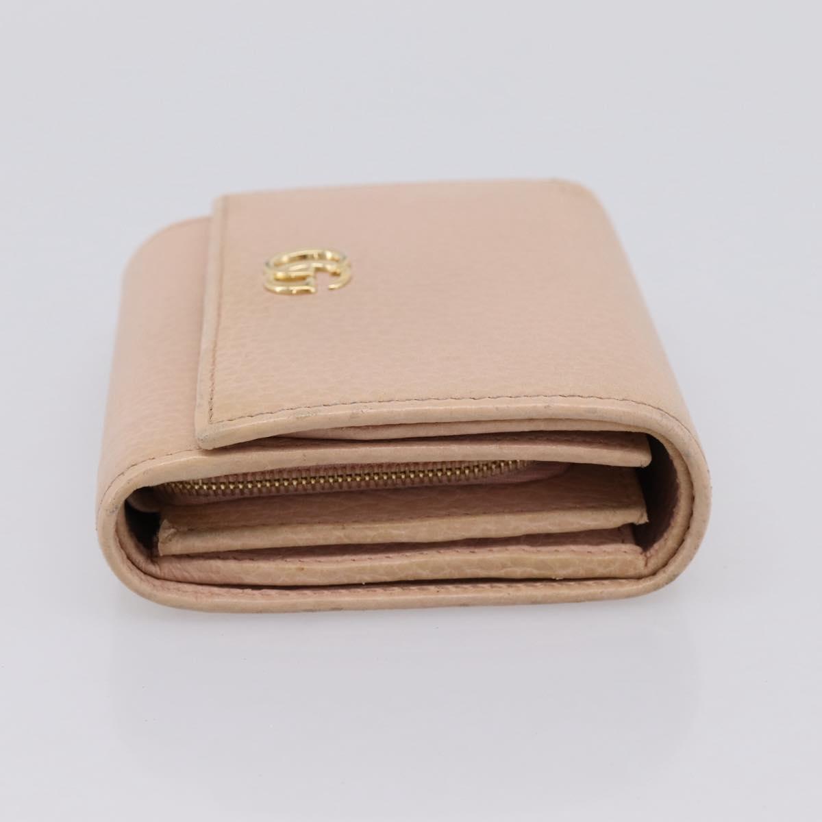 GUCCI Bifold Wallet Leather Pink Gold 598587 Auth 203221