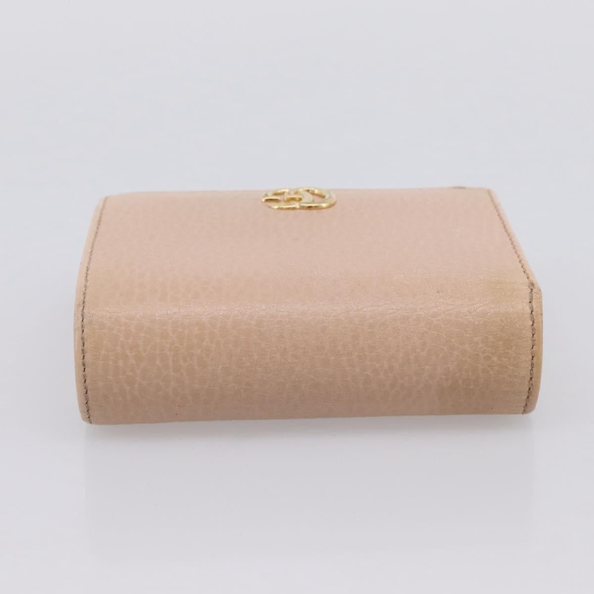 GUCCI Bifold Wallet Leather Pink Gold 598587 Auth 203221