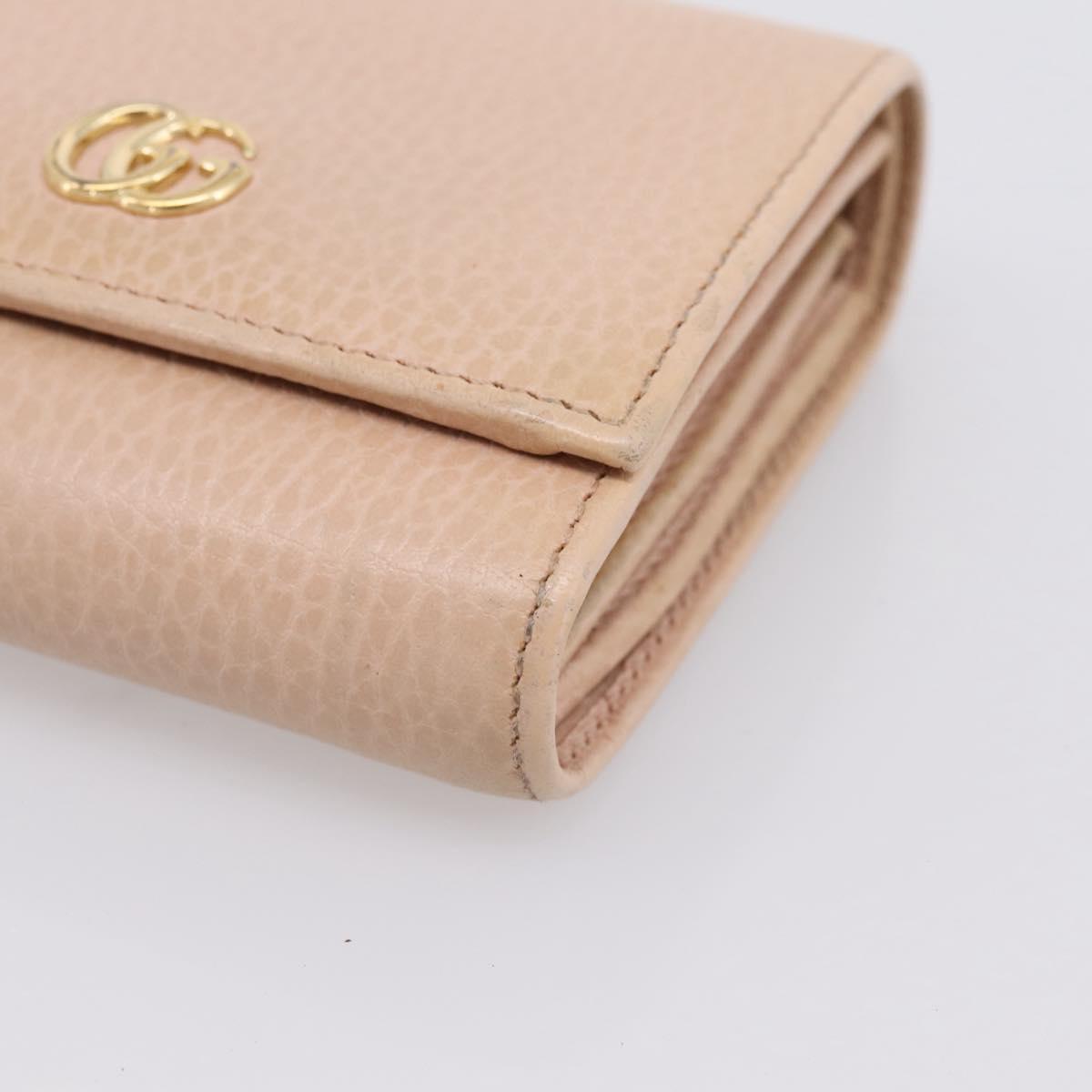 GUCCI Bifold Wallet Leather Pink Gold 598587 Auth 203221