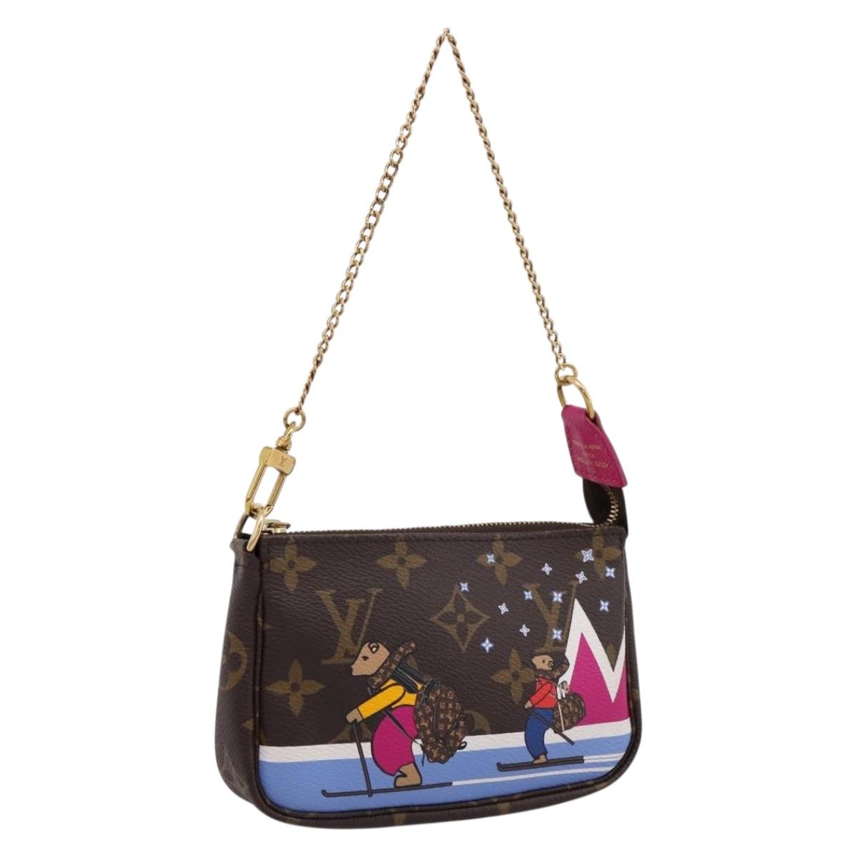 LOUIS VUITTON Monogram Ski Bear Mini Pochette Accessoires M67769 LV Auth 203222M