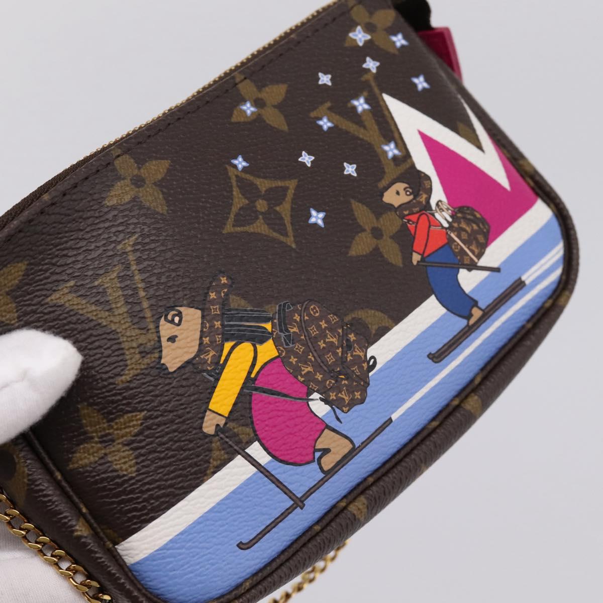 LOUIS VUITTON Monogram Ski Bear Mini Pochette Accessoires M67769 LV Auth 203222M