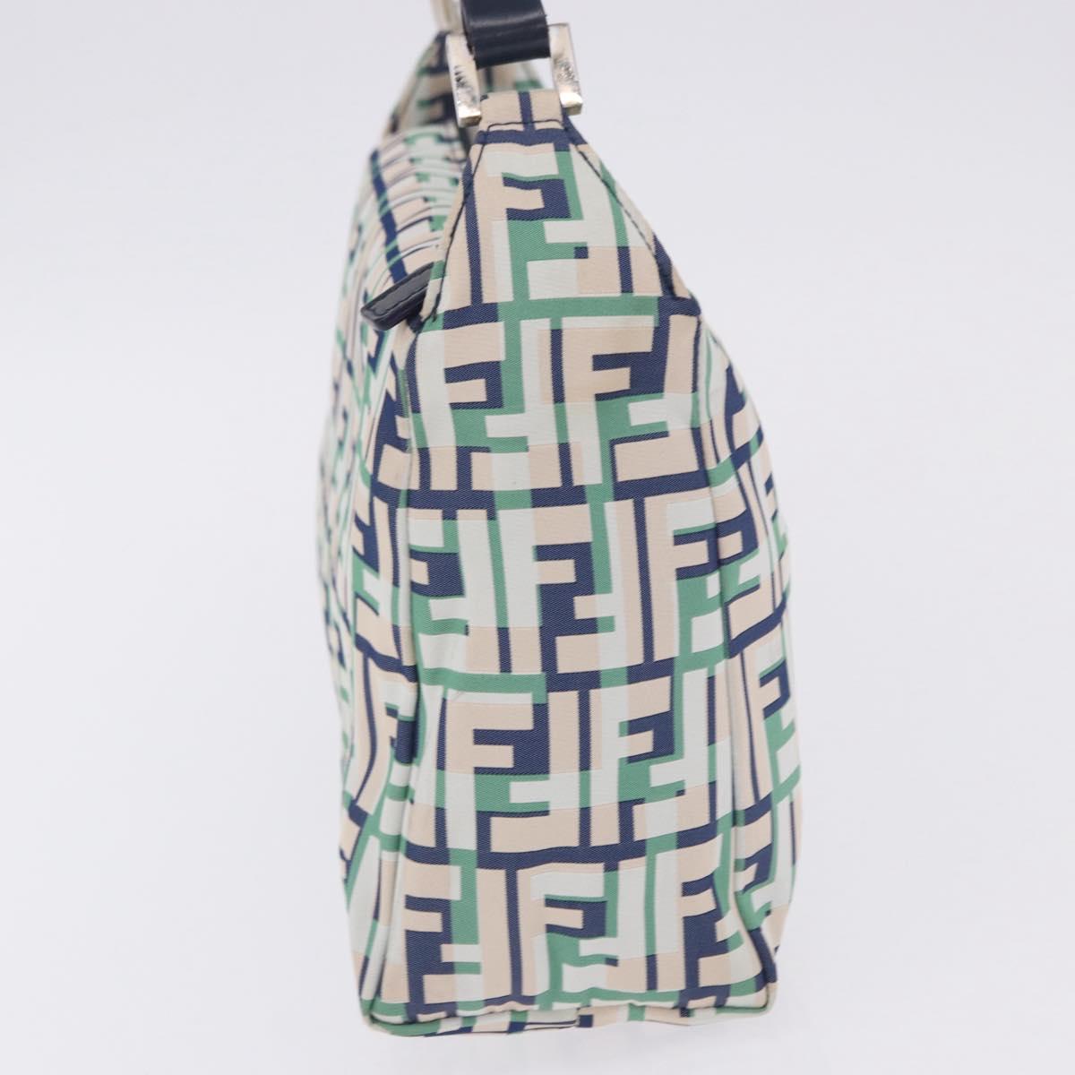 FENDI Zucca Canvas Mamma Baguette Shoulder Bag Multicolor Silver Auth 203230M