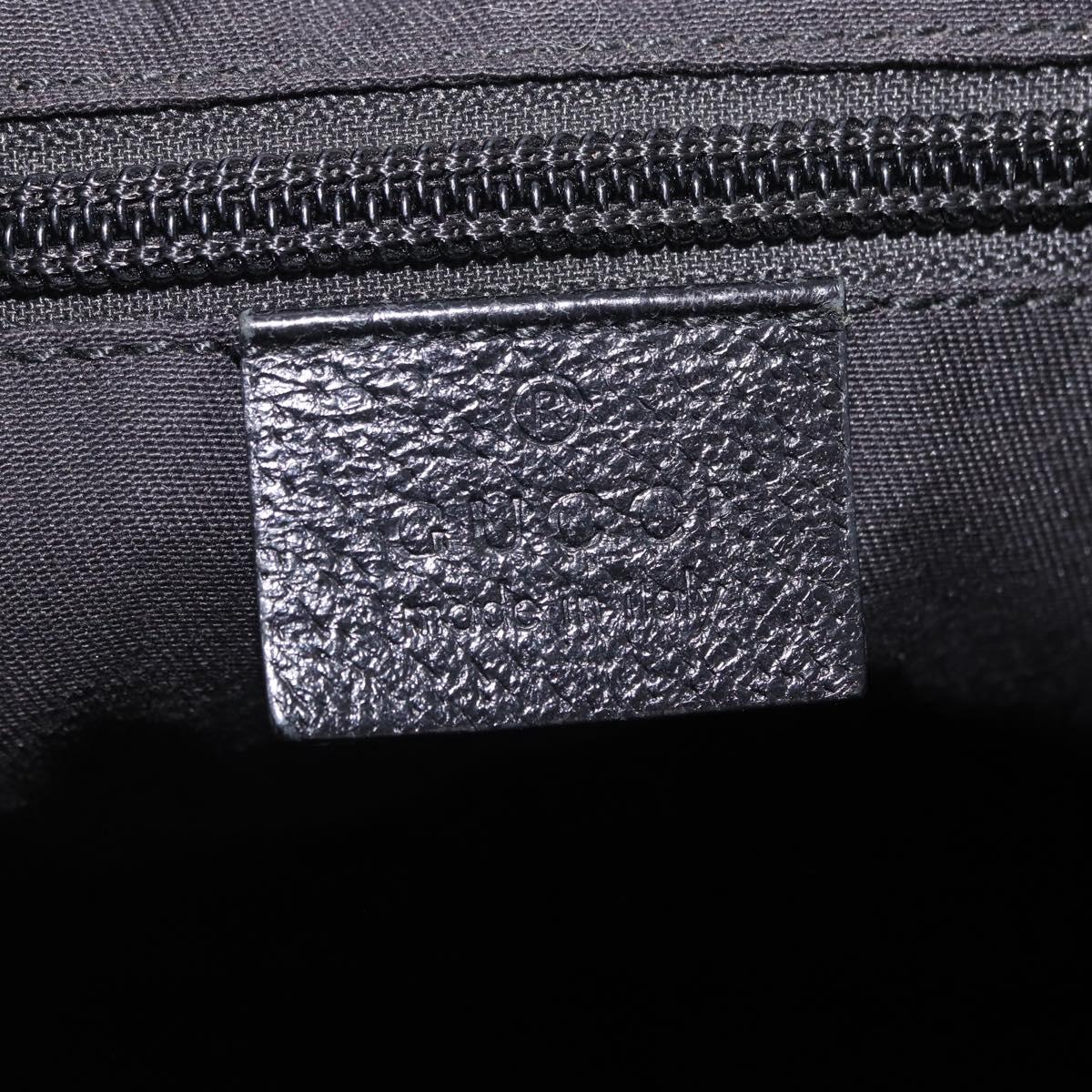 GUCCI GG Canvas Web Sherry Line Shoulder Bag Black Silver 189751 Auth 203232A
