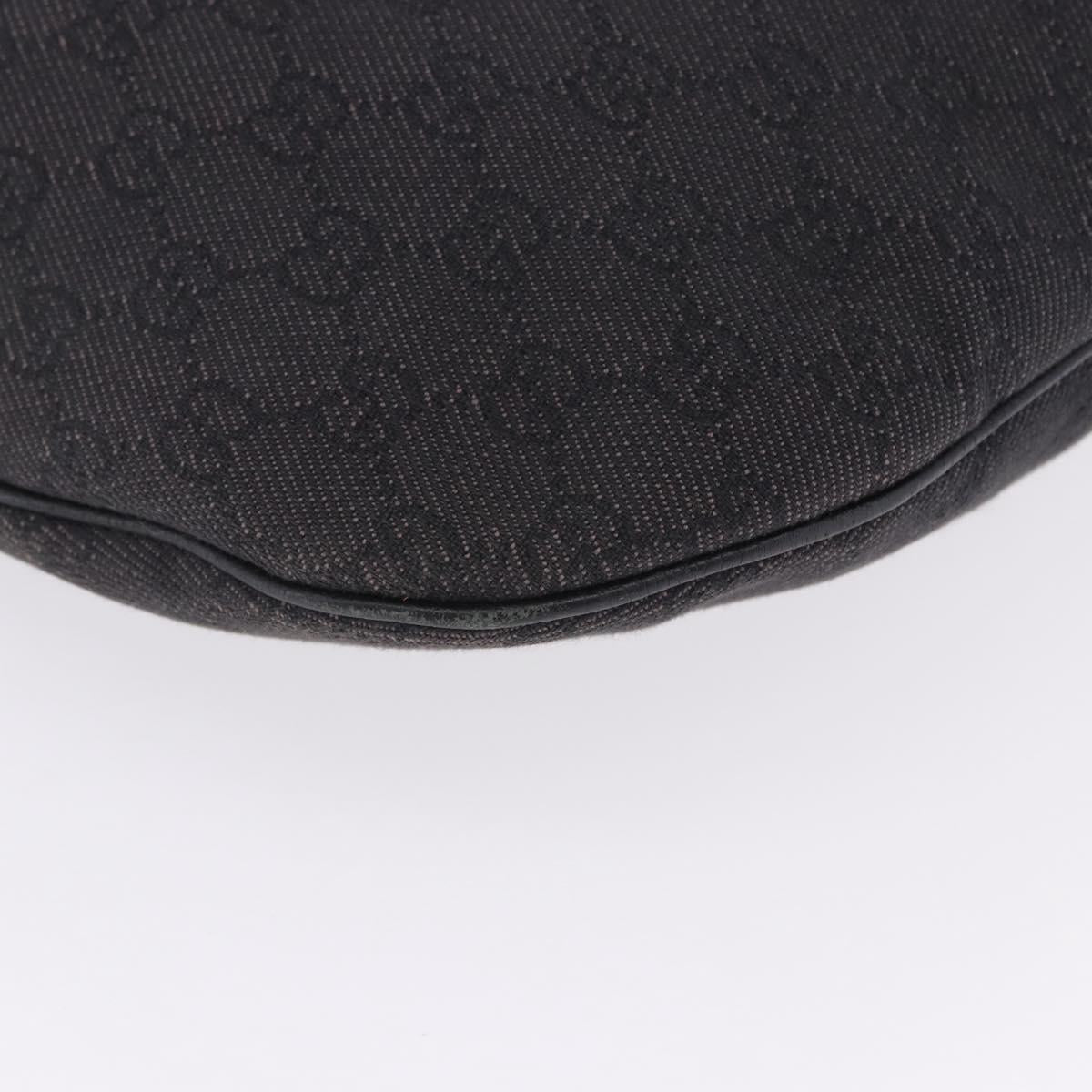 GUCCI GG Canvas Shoulder Bag Outlet Black Gold 257292 Auth 203234A